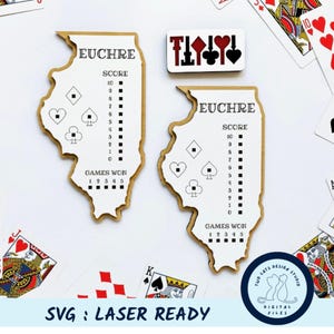 IL Euchre-scorebord-svg, gesneden bestand Illinois