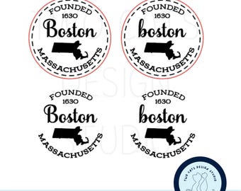 Archivo SVG de Boston, Massachusetts, SVG de Massachusetts, SVG de parche de sombrero, archivo vectorial de Nueva Inglaterra