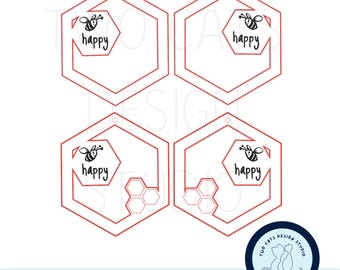 Pendiente de abeja SVG, Pendiente "Sé feliz" Archivo cortado por láser, Pendiente de apicultor SVG