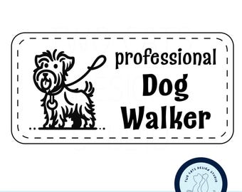 Paseador de perros SVG, Archivo digital de cuidador de mascotas, Parche de sombrero SVG, Archivo cortado con láser, Tarjeta de presentación de paseador de perros SVG