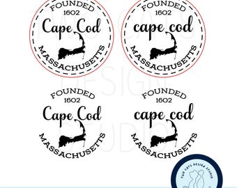 SVG de Cape Cod, Massachusetts, SVG de Massachusetts, SVG de parche de sombrero, archivo vectorial de Nueva Inglaterra