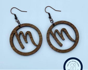 Paquete de pendientes con monograma y letras, archivo SVG para Glowforge o cortador láser, paquete de pendientes colgantes