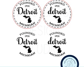 Detroit Michigan SVG, parche de sombrero SVG, Detroit Founded SVG