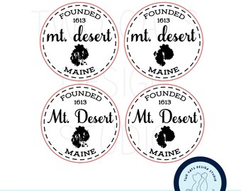 Isla Mt. Desert SVG, Parque Nacional Acadia SVG, Archivo de Isla Mount Desert, Parche de sombrero SVG, Archivo vectorial de Bar Harbor, Maine