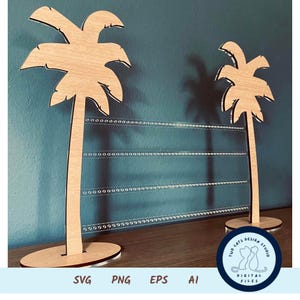Palmeira tropical, suporte para brincos, arquivo SVG para Glowforge ou cortador a laser, decoração costeira e tema de praia