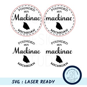 Mackinac Island SVG, file di taglio del Michigan settentrionale, toppa per cappello Mackinac SVG, vita sull'isola del Michigan