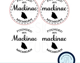 Isla Mackinac SVG, Archivo de corte del norte de Michigan, Parche de sombrero Mackinac SVG, Vida en la isla de Michigan