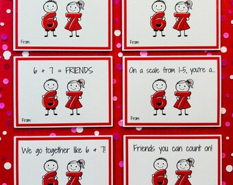 Tarjetas divertidas imprimibles en PDF para el Día de San Valentín (6/7): Recuerdos para fiestas infantiles en el aula.