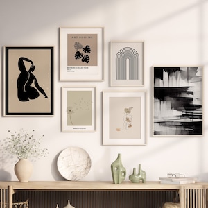 Boho Gallery Wall Art Set: Modern Neutral Prints (Digital Download)