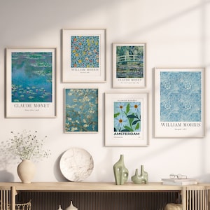 William Morris, Monet, Van Gogh Art Print Set: Flower Market, Art Nouveau (Digital Download)