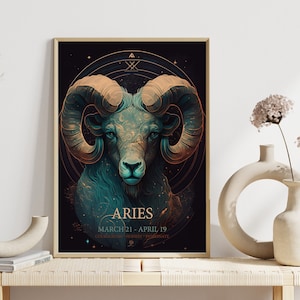 Widder Sternzeichen Print: Boho Astrologie Sternzeichen (Digitaler Download)