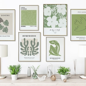 Matisse Picasso Kusama Prints: Green Art Exhibition Set (Digital Download)