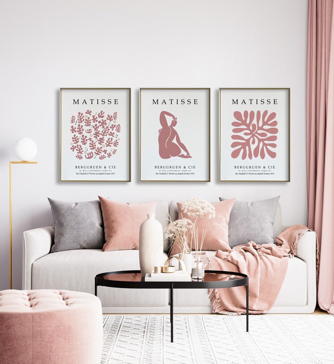 Henri Matisse | Soft Pink Wall Art Set of 3 | Vintage Eclectic ...