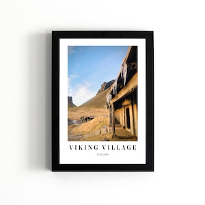 Iceland Viking Village Photo Print: Winter Wall Art (Digital Print)
