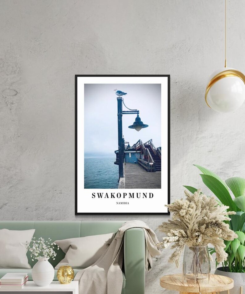 Wall Art, Namibia Poster, Namibia Photo, Namibia Poster Print, Namibia Wall Decor, Africa, Digital Print, Swakopmund Jetty, Coast, Seaside image 2