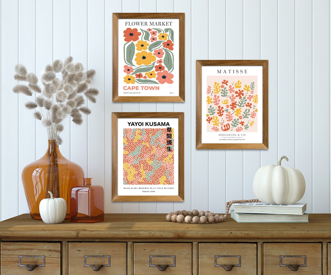 Colorful Wall Art Set of 3 | Flower Market Print | Matisse Poster ...