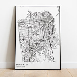 Custom City Map of any city or town, Custom Map Poster, Personalized Map, Large Map, Your City, Custom City, Digital Download, Wall Art