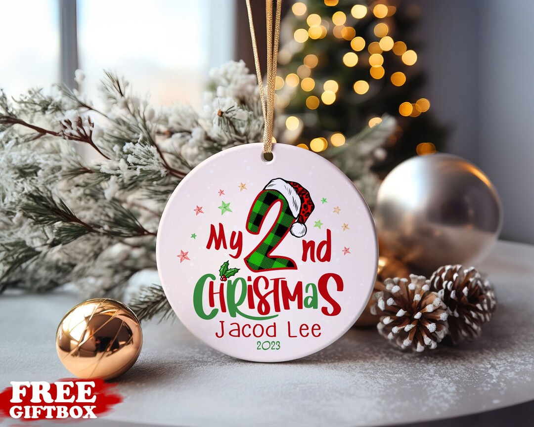 Personalized Baby 2nd Christmas Ornament, Custom Baby Christmas Gift