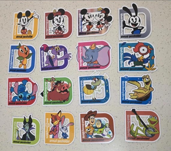 Walt Disney World Annual Passholder Magnet Set of 16 Magnet
