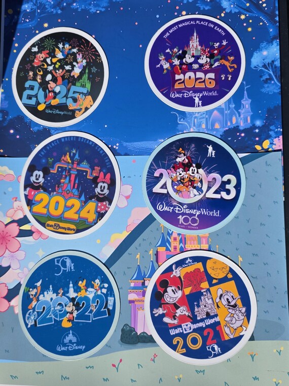 Walt Disney World Magnet 2021 to 2026, 6 Magnet Set ((homemade