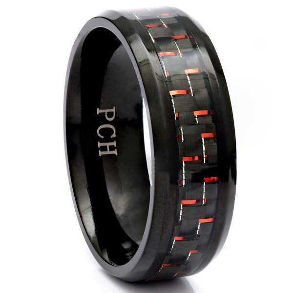 Carbon Fiber and Titanium Wedding Band Etsy