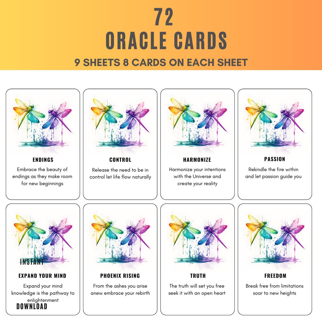 Oracle Cards Dragonfly Card Oracle Deck Nature Oracle Etsy