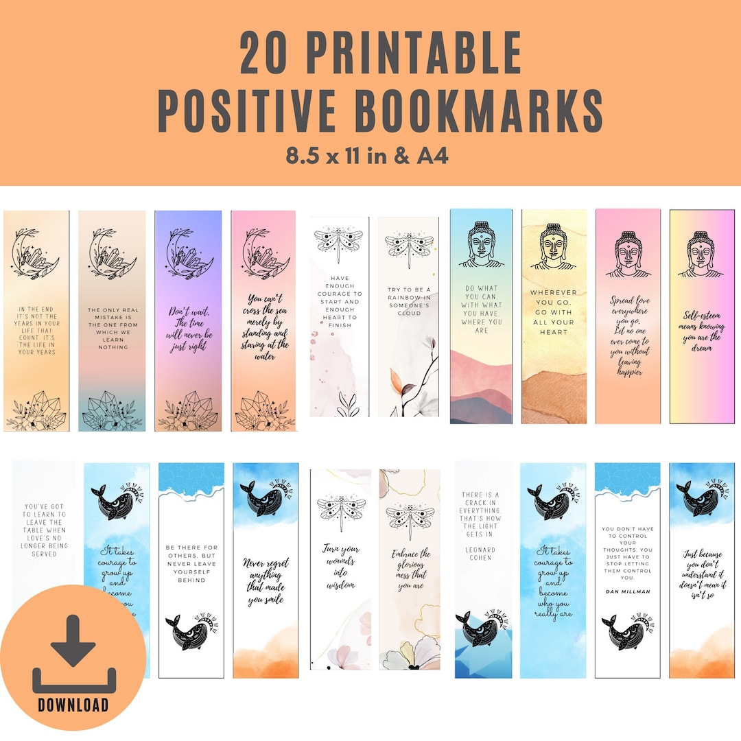 Printable Motivational Bookmarks Positive Affirmation Bookmarks Printable Motivational Bookmarks Positive Affirmation Bookmarks