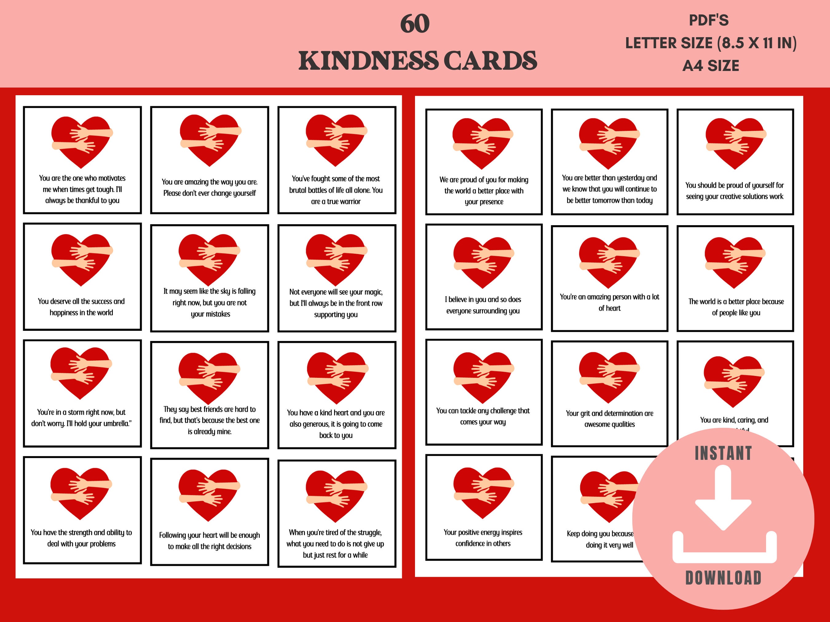 Kindness Cards Printable Cards Lunch Box Notes Lunchbox Jokes Lunch ...