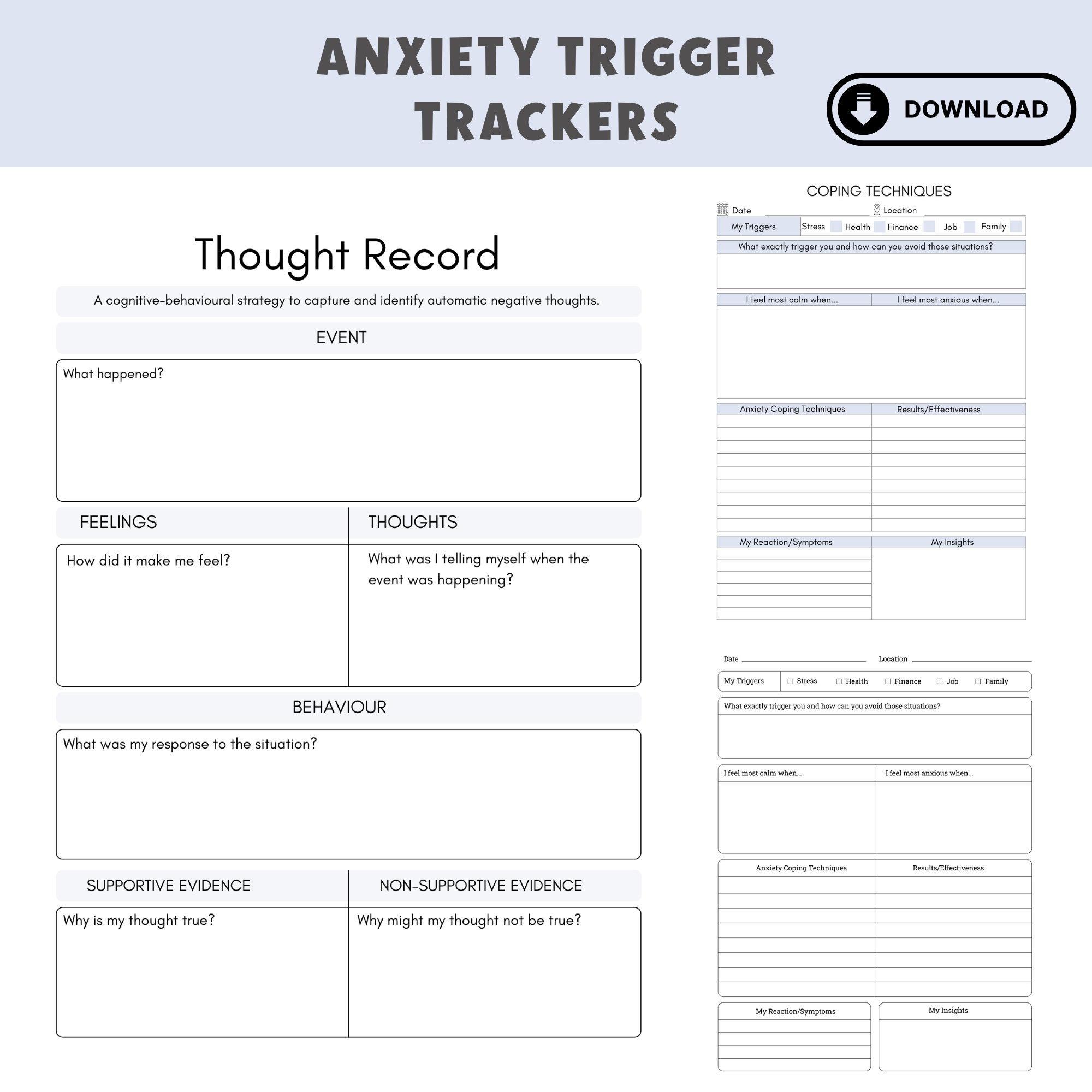 Anxiety Tracker Printable Tracker Anxiety Journal Mood Tracker Anxiety Anxiety Tracker Printable Tracker Anxiety Journal Mood Tracker Anxiety