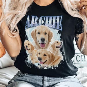 Customized Pet Photo Collage Shirt, Personalized Dog Photo Shirt, Custom Cat Photo Tee, Cat Lovers Gift, Pet Bootleg Shirt