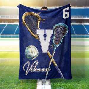 Personalized Lacrosse Blanket, Lacrosse Team Gifts, Lacrosse Coach Gifts,  Kids Lacrosse Blanket, Sport Lover Gifts