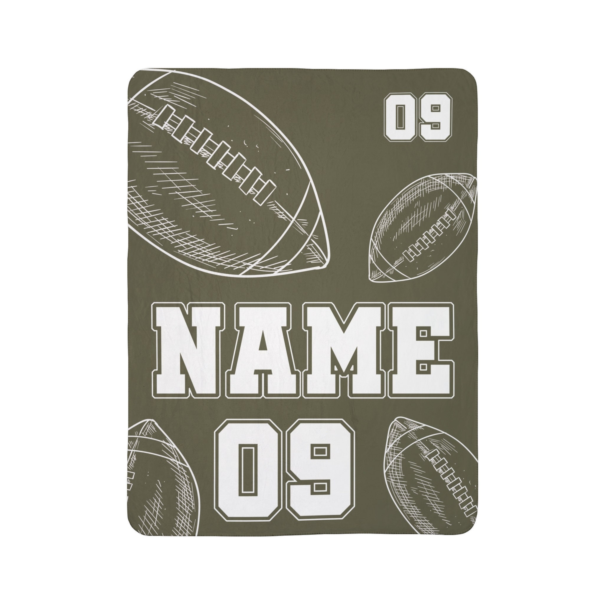 Personalized Football Player Blanket, Custom Name & Number Throw Blankets, Football Blanket, Sports Blanket
