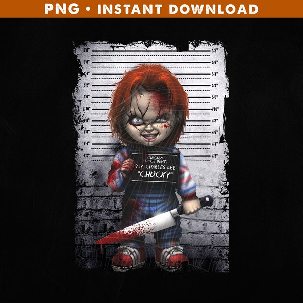 Chucky mugshot PNG, Chucky Horror Movie PNG, Horror Characters Png, Halloween png, Horror Movie Png, Instant Download