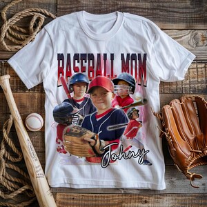 Customized Baseball Mom Shirt, Personalized Baseball Player Photo Collage Shirt, Custom Image Tee, Mothers Day Gift, Baseball Team Gift