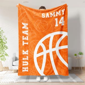 Personalized Name Basketball Player Blanket, Customized Basketball Team Name Blankets, Basketball Blanket, Sport Lover Gift