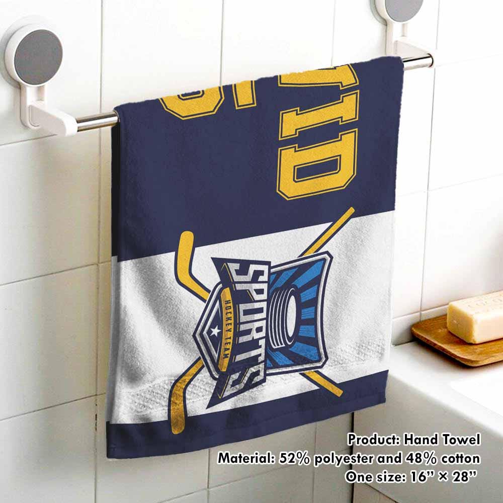 Personalized Name Hockey Beach Towel, Custom Hockey Team Logo Bath Towel, Pool Towel, Sports Beach Towel, Sport Gift, Hockey Player Gift
