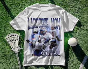 Customized Lacrosse Mom Shirt, Personalized Lacrosse Player Photo Collage Shirt, Custom Image Tee, Mothers Day Gift, Lacrosse Team Gift