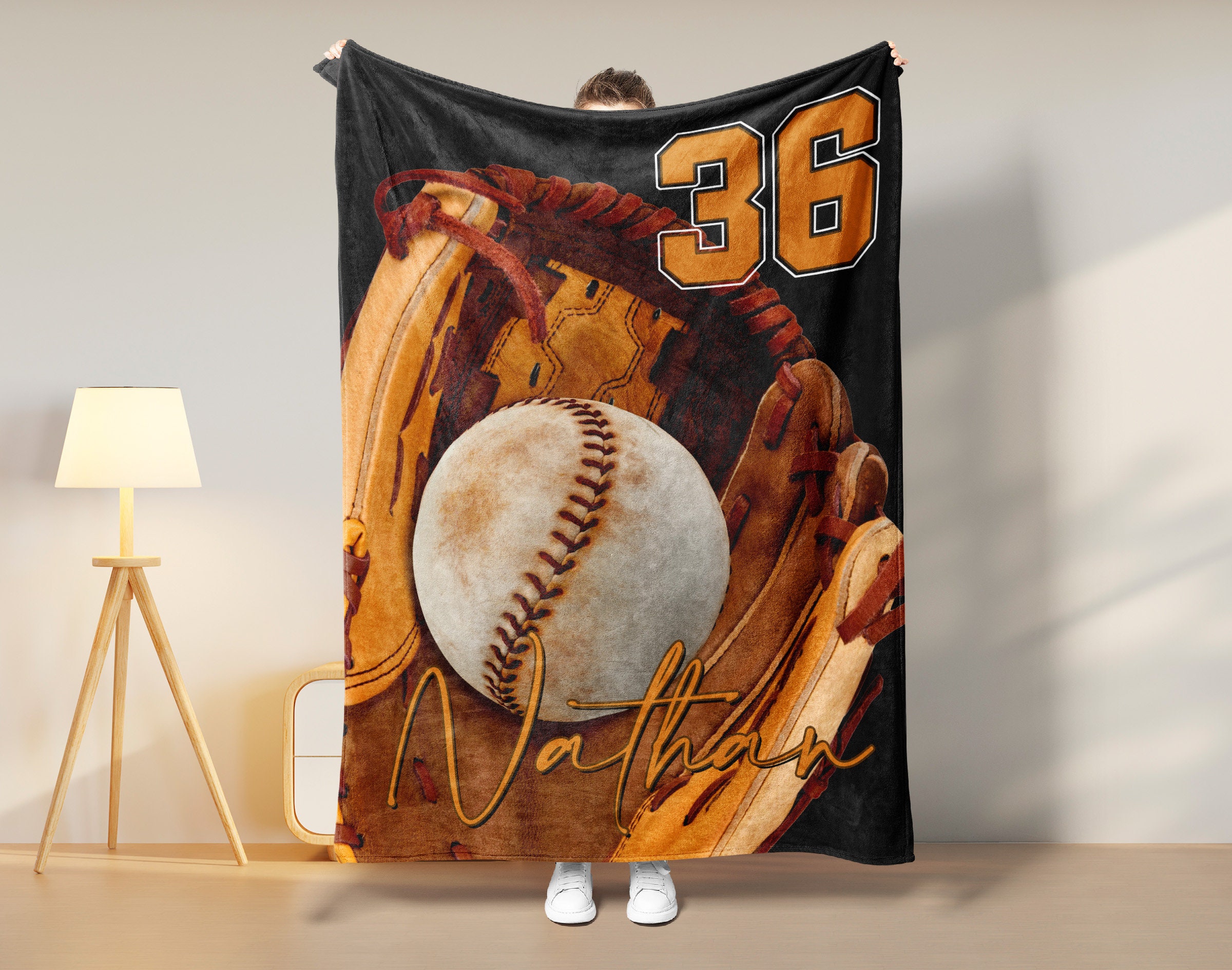 Baseball blanket with name sale