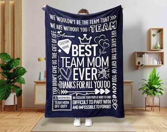Custom Name Sport Player Blanket, Personalized Sport Mom blanket, Best Team Mom Ever Blanket, Sports Mama Blanket, Mother's Day Gift