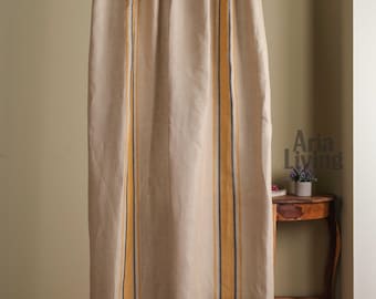 Linen Window Curtains: Striped Blackout Panels (Living Room & Bedroom)