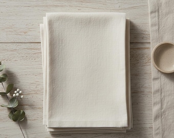 Set van 4 handgemaakte linnen servetten voor het diner, perfect voor een bruiloft in landelijke stijl.