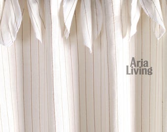 Striped Linen Curtain Panel - Lightweight, Airy Window Drapes