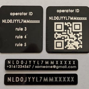 Operator ID aluminum tag or self adhesive sticker