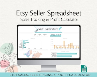 Etsy Fee and Pricing Calculator, Etsy Seller Spreadsheet, Etsy Profit Calculator, Etsy Product Tracker, Etsy Fee Calculator, Income Expenses