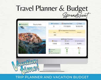 Travel Budget Planner Google Sheet, Travel Planner Spreadsheet, Travel Planner Google Sheets Template, Travel Budget Spreadsheet