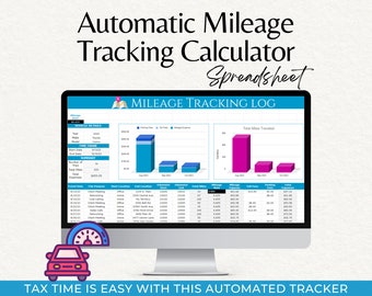 Mileage Tracker Google Sheets, Mileage Log Tax Expenses Spreadsheet, Mileage Reimbursement, Mileage Travel Log, IRS Tax Deduction Calculator