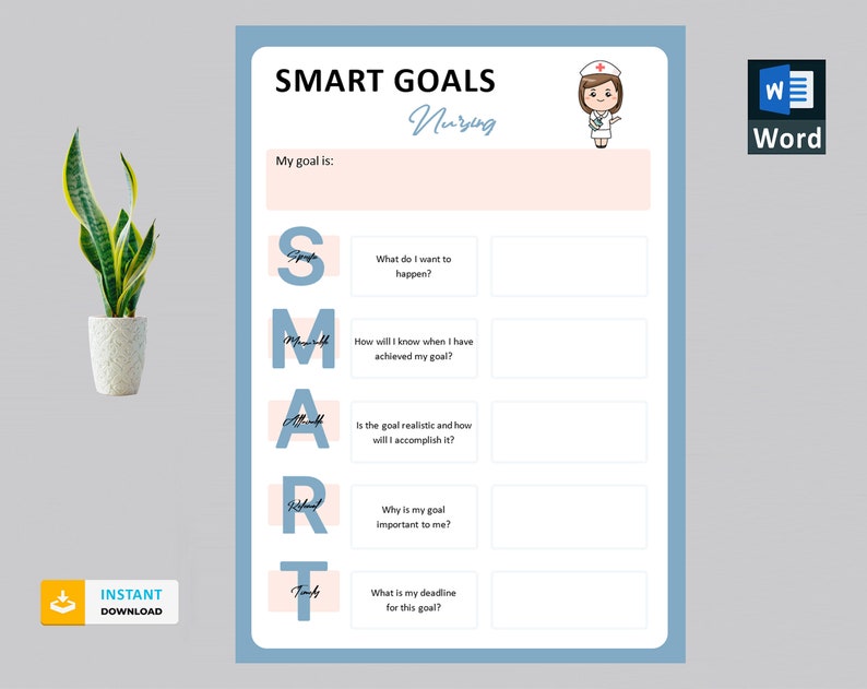 Nurse SMART Goals Template Registered Nurse Goals Nurse Practitioner
