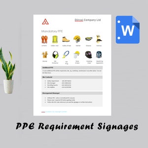 PPE Requirement Signages Sticker | Health and Safety | Personal Protective Equipment | Safety Signages | Safety Forms | HSE Manager