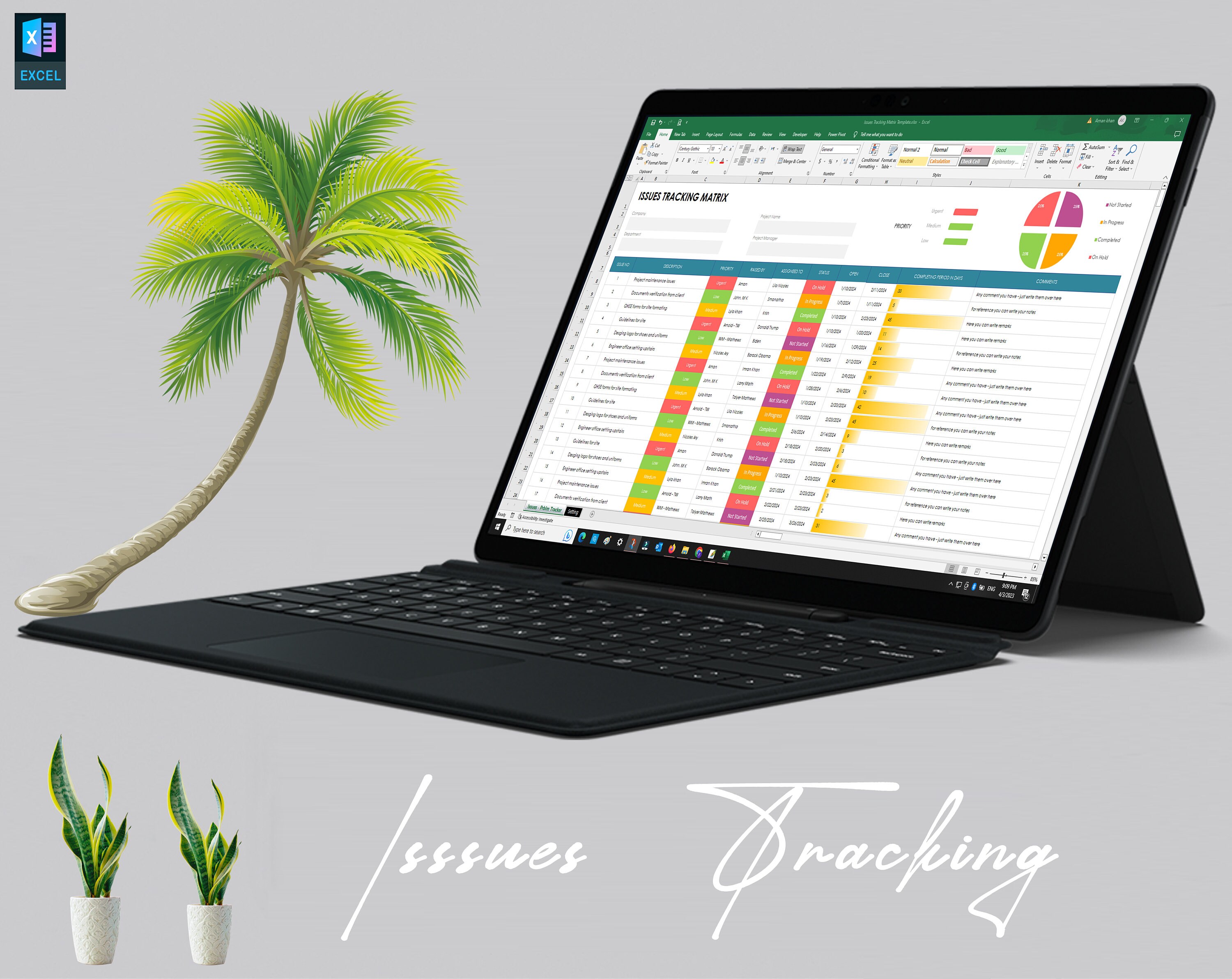 Issue Tracking Matrix Template | Issue Tracker | Issue Log | Project ...