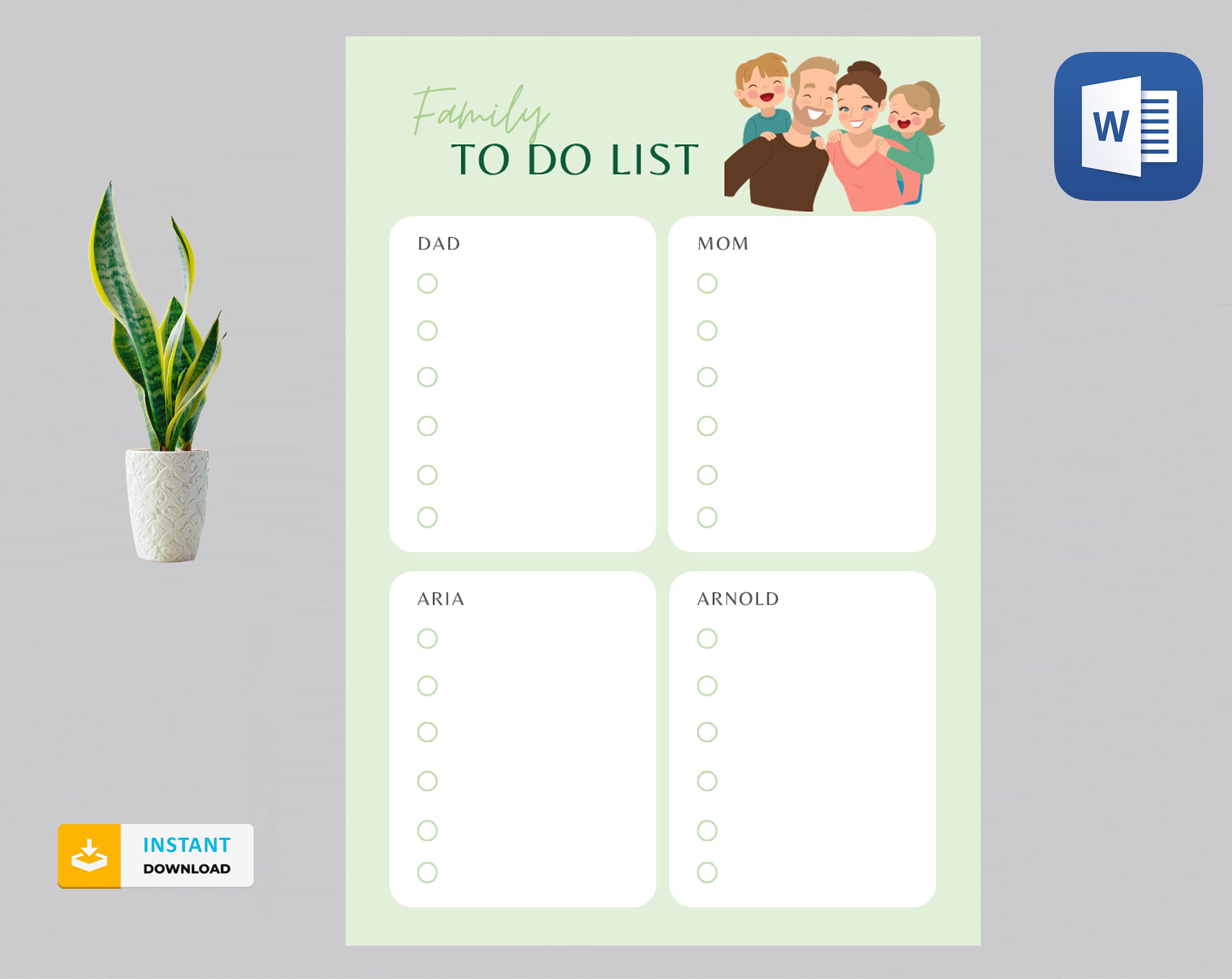 Family to Do List Template | Family Planner | Family Schedule | to Do ...